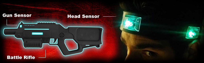Battle Rifle and Head Sensor for Laser Tag